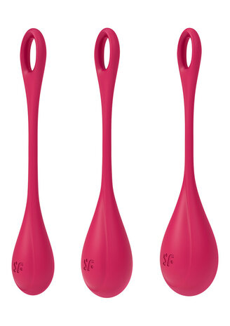 Satisfyer Yoni Power 1 Kegel Ball Set Rood &ndash; Siliconen Bekkenbodem Trainer