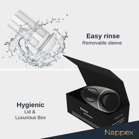 Nappex&trade; Branco Zwart Automatische Masturbator &ndash; Krachtige Zuigkracht & Vibratiestimulatie voor Intense Climax