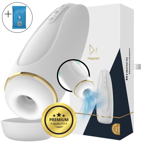 Nappex&trade; Branco Wit Automatische Masturbator &ndash; Deep Air Technologie met Zuigkracht & Vibratiestimulatie
