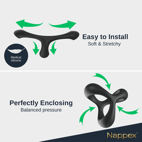 Nappex&trade; Jari Cockring & Ballensplitter &ndash; 2-in-1 Siliconen Penisring voor Hardere Erecties en Meer Controle