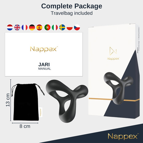 Nappex&trade; Jari Cockring & Ballensplitter &ndash; 2-in-1 Siliconen Penisring voor Hardere Erecties en Meer Controle