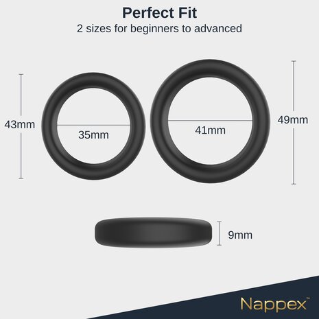 Nappex&trade; Rino Cock Ring Set &ndash; Siliconen Penisringen voor Meer Comfort, Ondersteuning en Partnerstimulatie