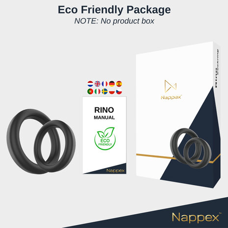 Nappex&trade; Rino Cock Ring Set &ndash; Siliconen Penisringen voor Meer Comfort, Ondersteuning en Partnerstimulatie