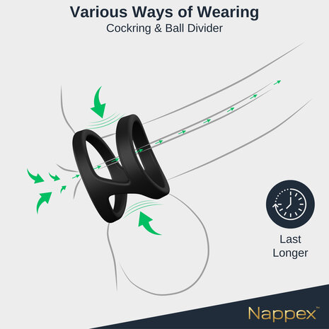 Nappex&trade; Uru Cockring & Ball Divider &ndash; Premium Siliconen Cockring voor Comfort, Ondersteuning en Partnerstimulatie