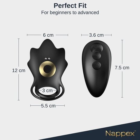 Nappex&trade; Manu Vibrerende Cockring &ndash; Oplaadbare Penisring met Partnerstimulatie en Comfortabele Pasvorm
