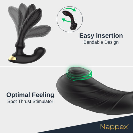 Nappex&trade; Tambo Prostaat- & G-Spot Vibrator &ndash; Ritmische P-Spot Stimulatie, Krachtige Vibraties & Intense Orgasmes