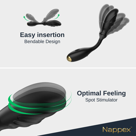 Nappex&trade; Dios Prostaatstimulator & G-Spot Vibrator &ndash; Krachtige P-Spot Stimulatie, 10 Vibratiestanden & Intense Orgasmes