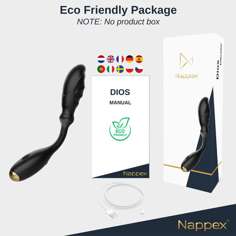 Nappex&trade; Dios Prostaatstimulator & G-Spot Vibrator &ndash; Krachtige P-Spot Stimulatie, 10 Vibratiestanden & Intense Orgasmes