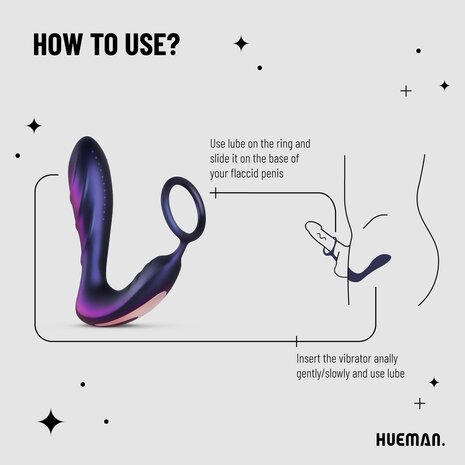 Hueman Black Hole Anaal Vibrator met Cockring