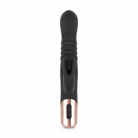 Rosy Gold Rabbit Vibrator Mit Sto&szlig;funktion - Schwarz