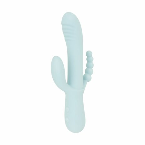 Good Vibes Only Triple Stimulation Vibe Blau &ndash; Luxus Silikon G-Punkt-, Klitoris- & Analvibrator