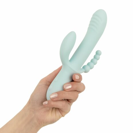 Good Vibes Only Triple Stimulation Vibe Blau &ndash; Luxus Silikon G-Punkt-, Klitoris- & Analvibrator
