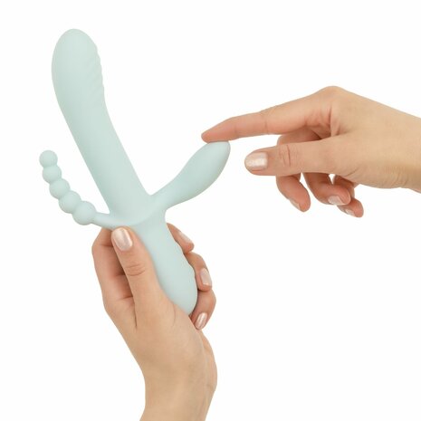 Good Vibes Only Triple Stimulation Vibe Blau &ndash; Luxus Silikon G-Punkt-, Klitoris- & Analvibrator