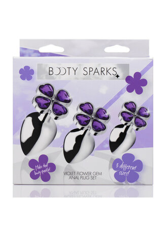 Violet Flower &ndash; Butt Plug Set &ndash; 3-delig