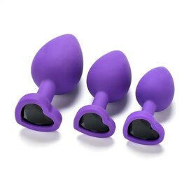 Driedelige Paars Diamant Butt Plug Training Set / Three-Piece Purple Diamond Butt Plug Training Set Driedelige Paars Diamant Butt Plug Training Set / Three-Piece Purple Diamond Butt Plug Training Set