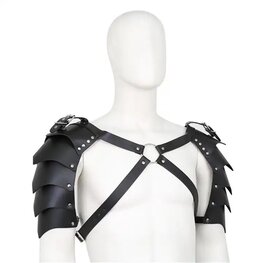 Verstelbare Schouderbekleding van Zwart Kunstleder / Adjustable Black Faux Leather Shoulder Padding