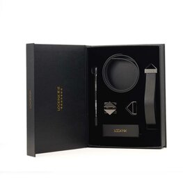 Luxe Halsband met Riem Set Zwart / Luxury Collar with Leash Set Black