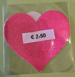 Tepelsticker Roze Glitter Hart Tepelsticker Roze Glitter Hart