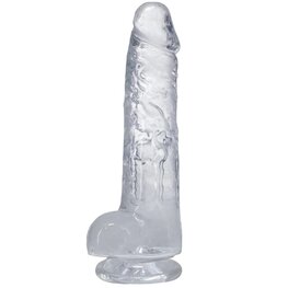 Dildo met ballen en zuignap 20cm (8inch) kleur Helder / Dildo with balls and suction cup 20cm (8inch) color Clear Dildo met ballen en zuignap 20cm (8inch) kleur Helder / Dildo with balls and suction cup 20cm (8inch) color Clear