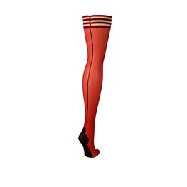 Hold-up kousen rood met naad maat D / Hold-up stockings red with seam size D