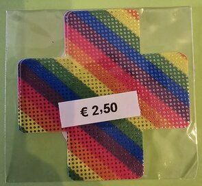 Tepelsticker Regenboog Kruis
