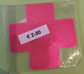 Roze Kruis Tepelsticker