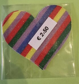 Tepelsticker Regenboog Hart