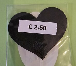 Tepelsticker Zwart Hartje klein