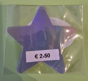Tepelsticker Zilver Glitter Ster