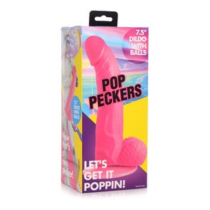 Dildo met ballen en zuignap 19 cm (7,5 inch) Roze