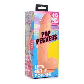 Dildo met ballen en zuignap 21cm (8,25inch) Blank
