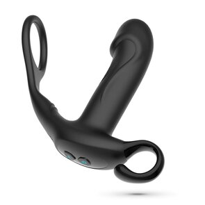 Magoo Vibrerende & Stuwende Prostaat Massager met Cockring en Afstandsbediening - Zwart