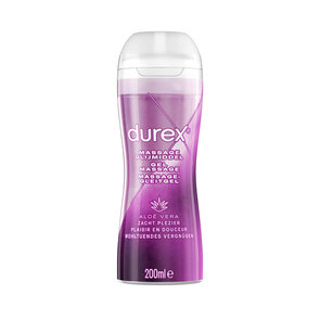 Durex Play Massage Glijmiddel 200ml – Waterbasis Massage Gel & Intiem Smeermiddel (Ongeparfumeerd)