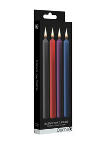 Teasing Wax Kaarsen Set (4 Stuks XL) – Multicolor BDSM Wax Play Kaarsen voor Sensuele Spelletjes