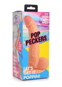 POP Dildo met Ballen 7.5” / 19 cm – Realistische Blanke Dildo met Zuignap