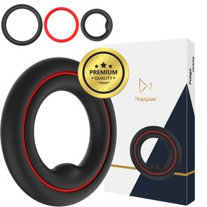 Nappex™ Fuego Triple Cockring Set – 3-in-1 Siliconen Cockringen voor Meer Ondersteuning, Comfort en Controle